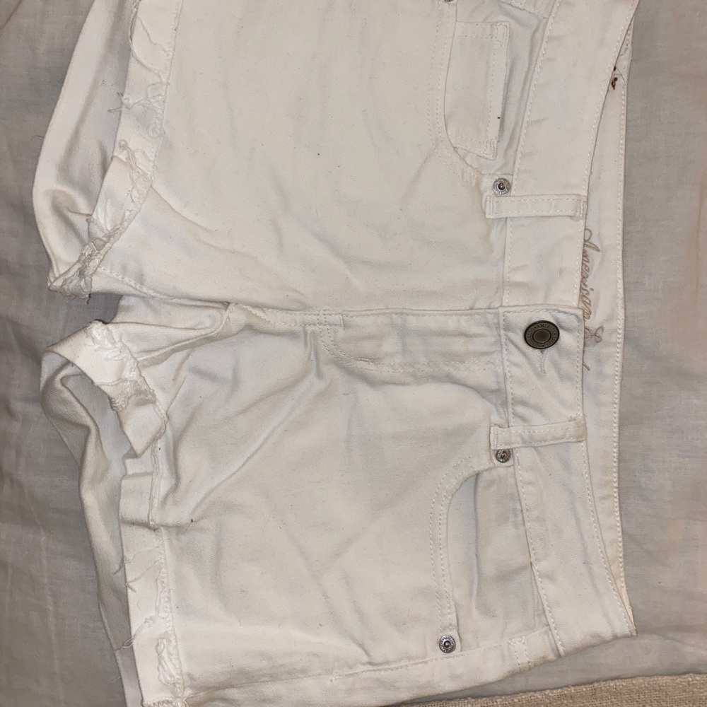 American Eagle White Jean Shorts